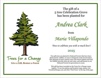 Dedicate Celebration Trees - Printable